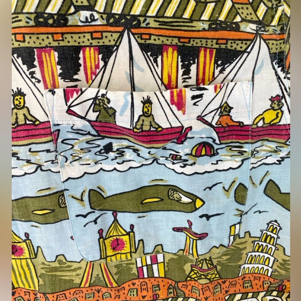 The Territory Ahead Men’s Large button front short sleeve linen cotton fun. - Picture 6 of 8
